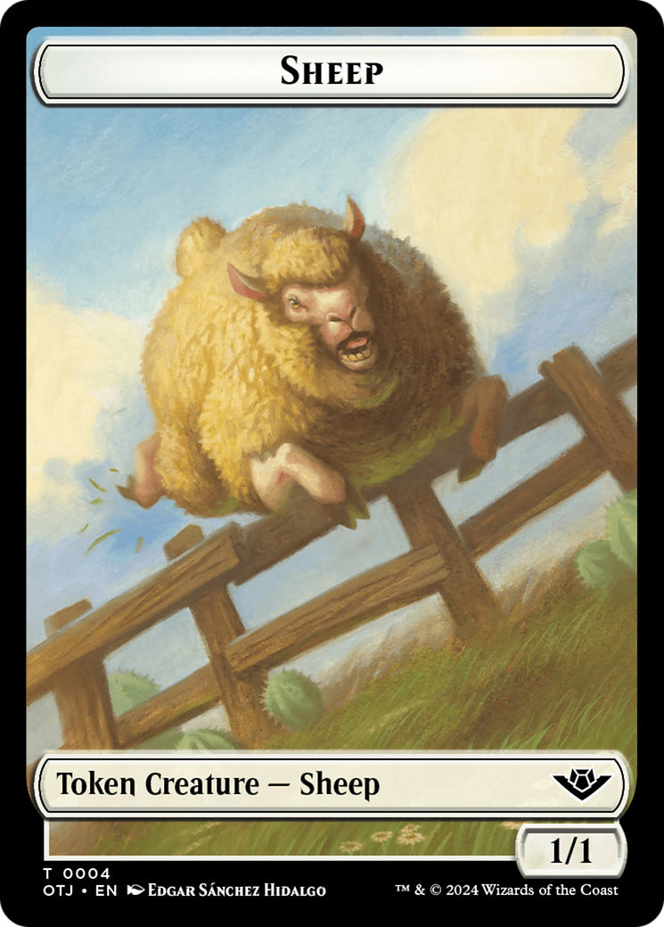 Sheep // Plot Double-Sided Token [Outlaws of Thunder Junction Tokens] | Good Games Modbury