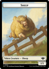 Treasure // Sheep Double-Sided Token [Outlaws of Thunder Junction Tokens] | Good Games Modbury