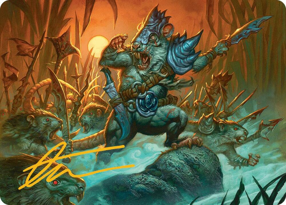 Persistent Marshstalker Art Card Gold Stamped Signature 14 (Art Series: Bloomburrow)  | Good Games Modbury