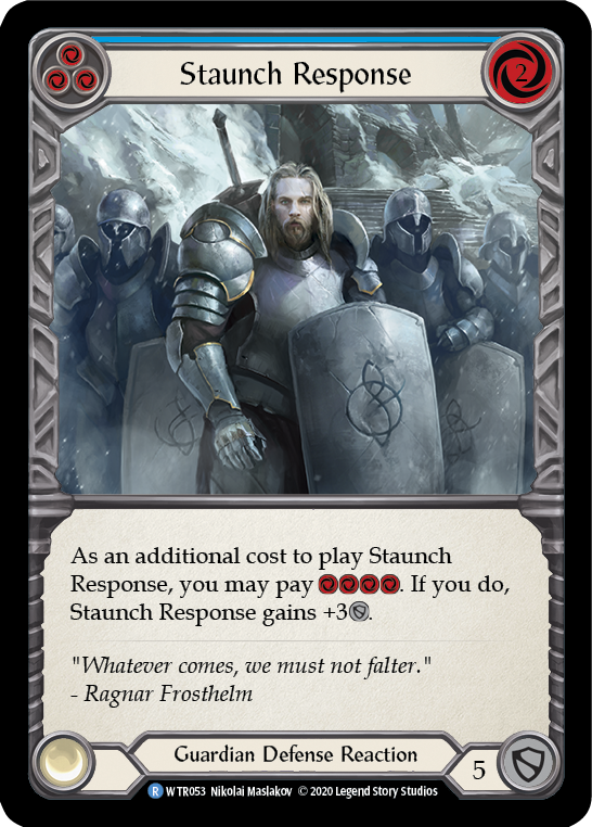Staunch Response (Blue) [U-WTR053] (Welcome to Rathe Unlimited)  Unlimited Rainbow Foil | Good Games Modbury