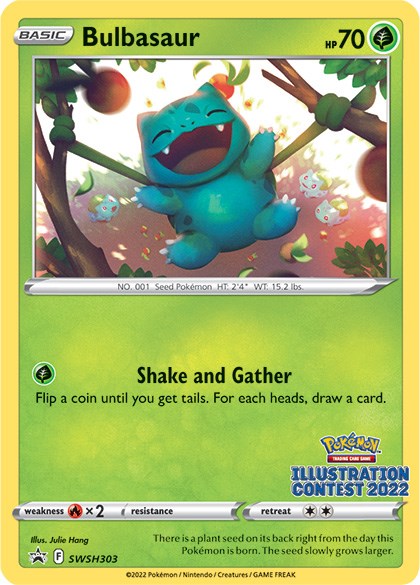 Bulbasaur (SWSH303) (Illustration Contest 2022) [Sword & Shield: Black Star Promos] | Good Games Modbury