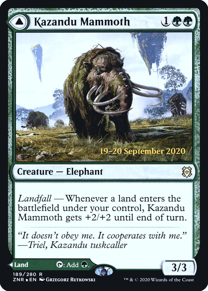 Kazandu Mammoth // Kazandu Valley [Zendikar Rising Prerelease Promos] | Good Games Modbury