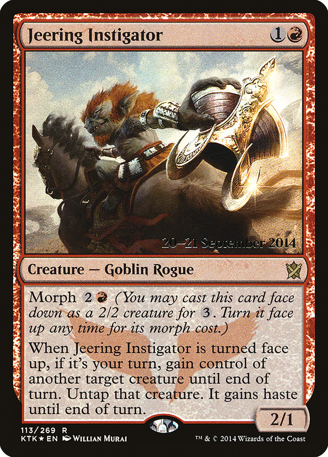 Jeering Instigator [Khans of Tarkir Prerelease Promos] | Good Games Modbury