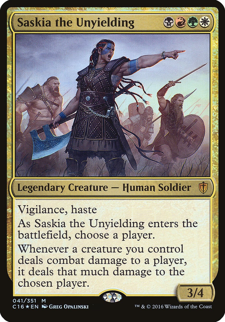 Saskia the Unyielding (Oversized) [Commander 2016 Oversized] | Good Games Modbury