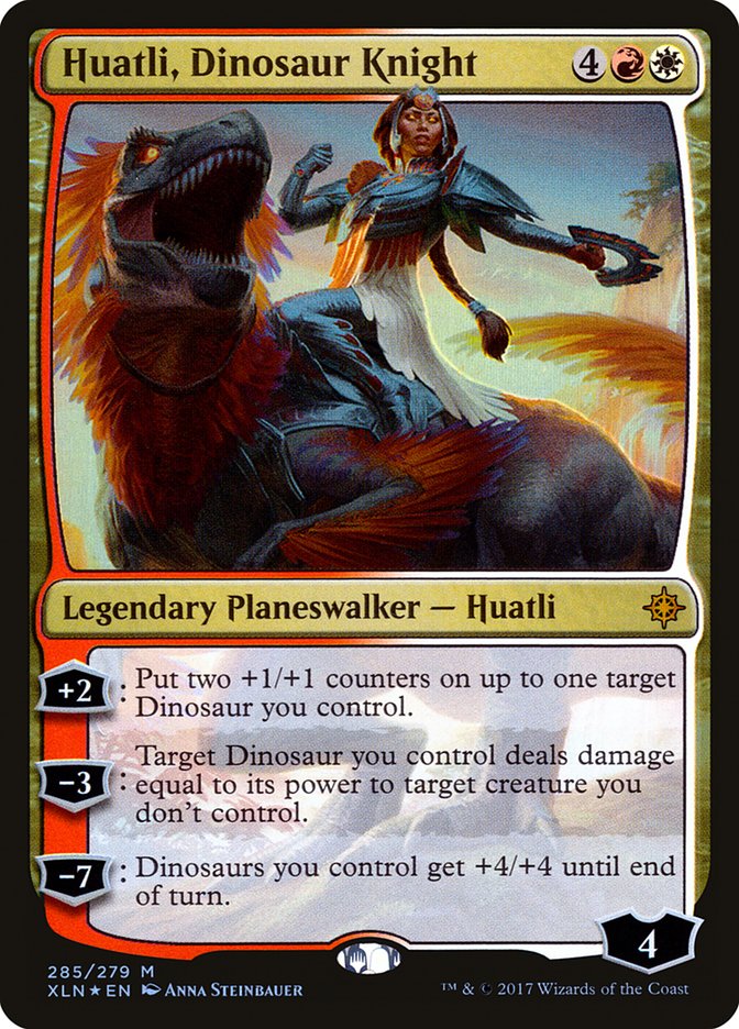 Huatli, Dinosaur Knight 285 (Ixalan)  - Foil | Good Games Modbury