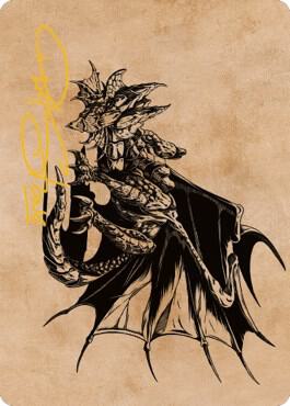 Ancient Copper Dragon Art Card 52 81 Gold Stamped Signature 52 (Art Series: Commander Legends: Battle for Baldur's Gate)  | Good Games Modbury