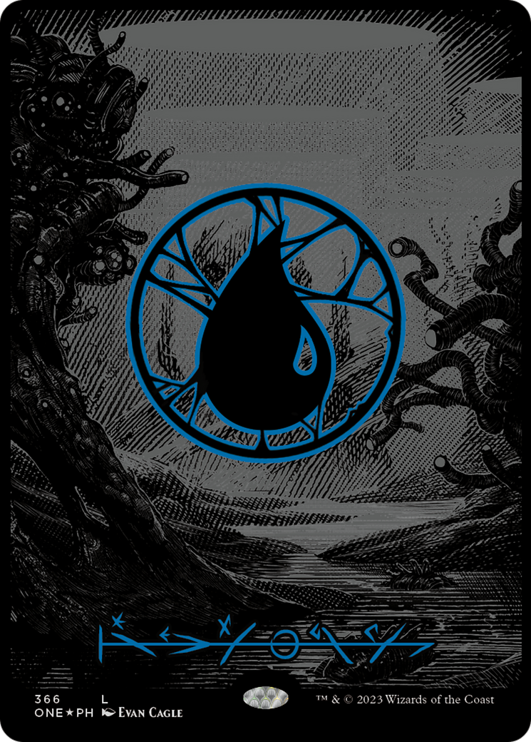 Island (366) (Oil Slick Raised Foil) [Phyrexia: All Will Be One] | Good Games Modbury