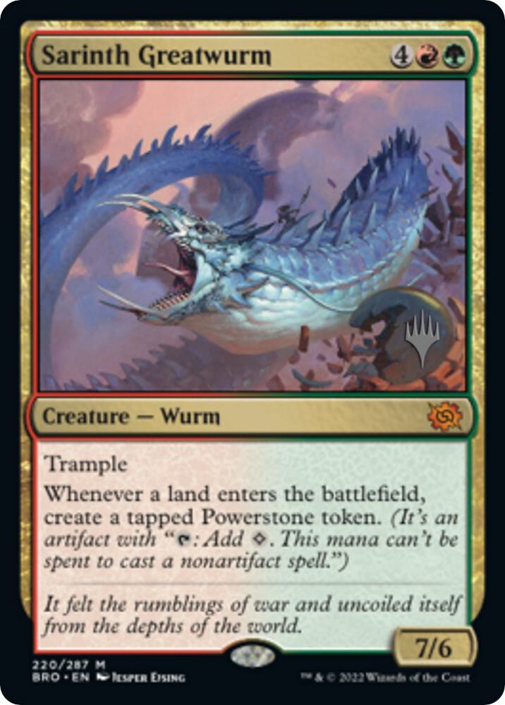 Sarinth Greatwurm 220p/169 (Promo Pack: The Brothers' War)  - Foil | Good Games Modbury