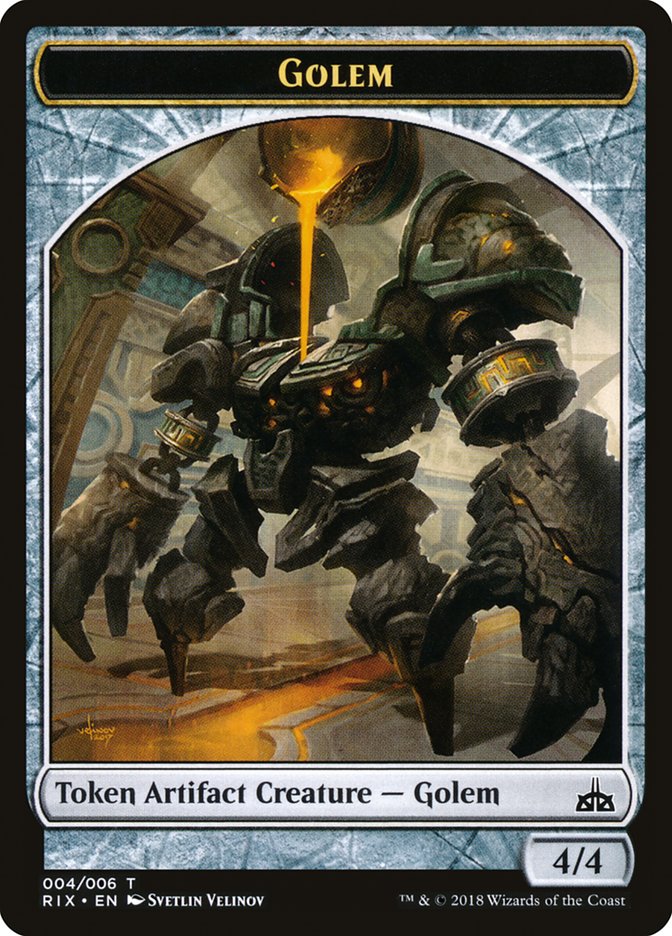 Golem Token [Rivals of Ixalan Tokens] | Good Games Modbury