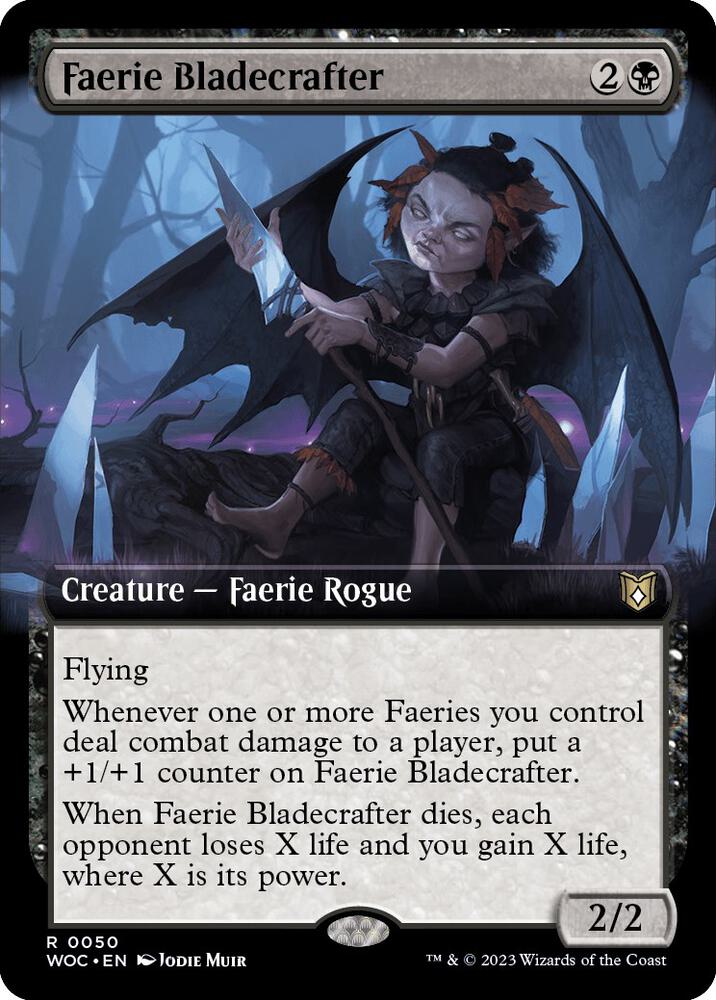 Faerie Bladecrafter 50/173 (Commander: Wilds of Eldraine)  - Extended Art | Good Games Modbury
