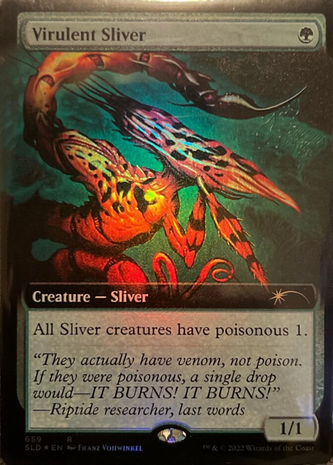 Virulent Sliver (Extended Art) [Secret Lair Drop Promos] | Good Games Modbury