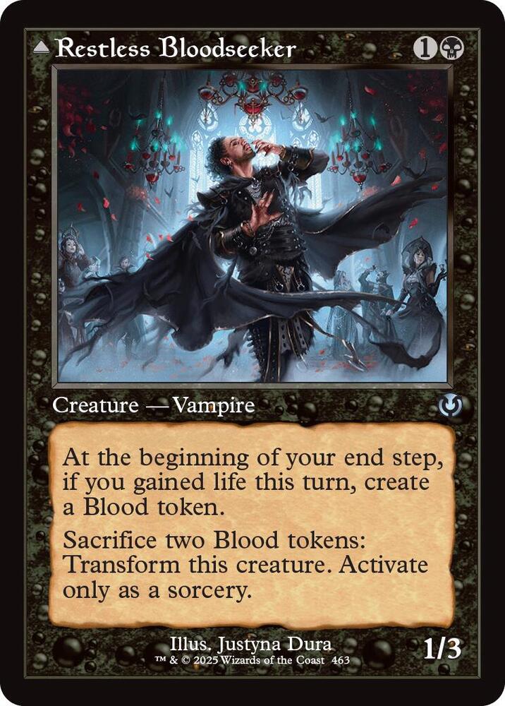 Restless Bloodseeker // Bloodsoaked Reveler 463/287 (Innistrad Remastered)  - Retro Foil | Good Games Modbury