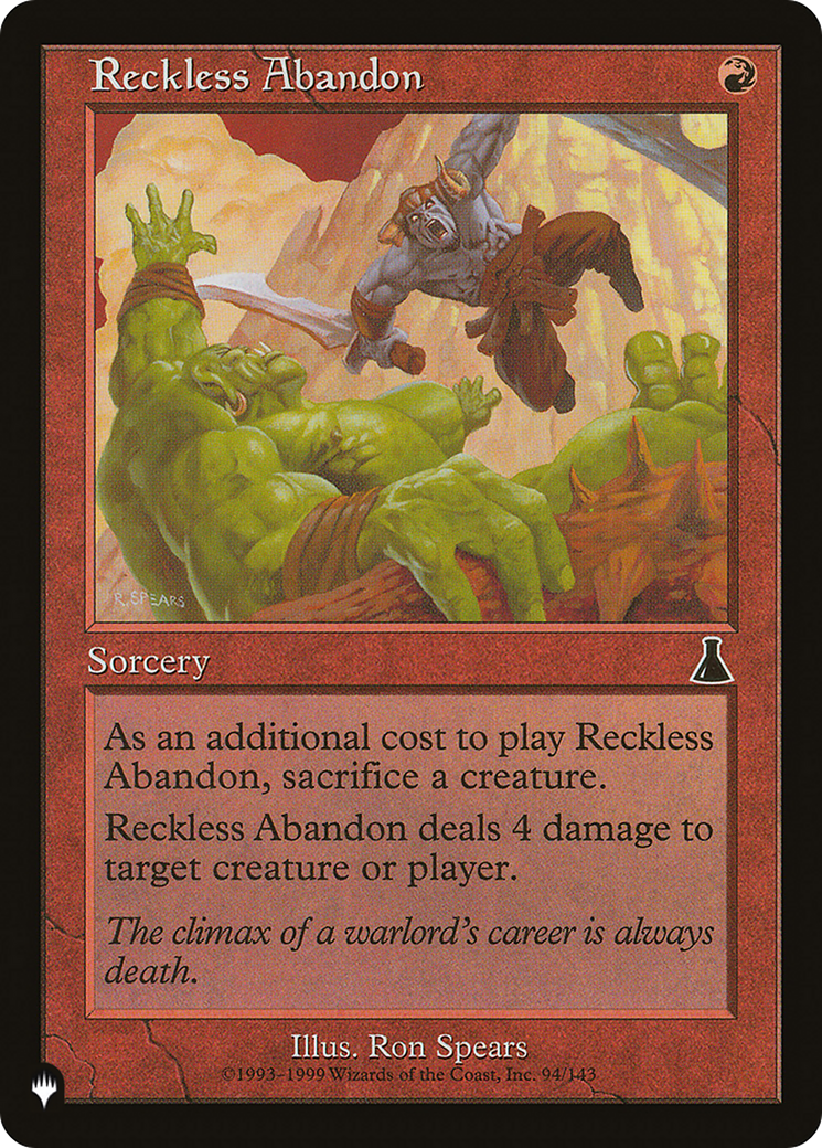 Reckless Abandon [The List Reprints] | Good Games Modbury