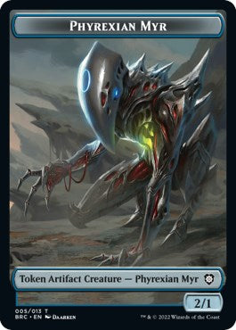 Scrap // Phyrexian Myr Double-Sided Token [The Brothers' War Commander Tokens] | Good Games Modbury