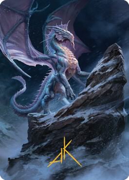 Ancient Silver Dragon Art Card 6 81 Gold Stamped Signature 6 (Art Series: Commander Legends: Battle for Baldur's Gate)  | Good Games Modbury