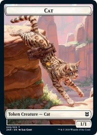 Cat // Plant Double-Sided Token [Zendikar Rising Tokens] | Good Games Modbury