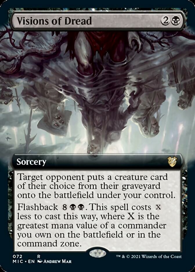 Visions of Dread (Extended Art) [Innistrad: Midnight Hunt Commander] | Good Games Modbury