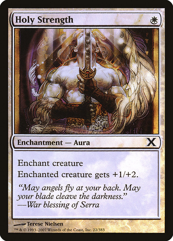 Holy Strength (Premium Foil) [Tenth Edition] | Good Games Modbury