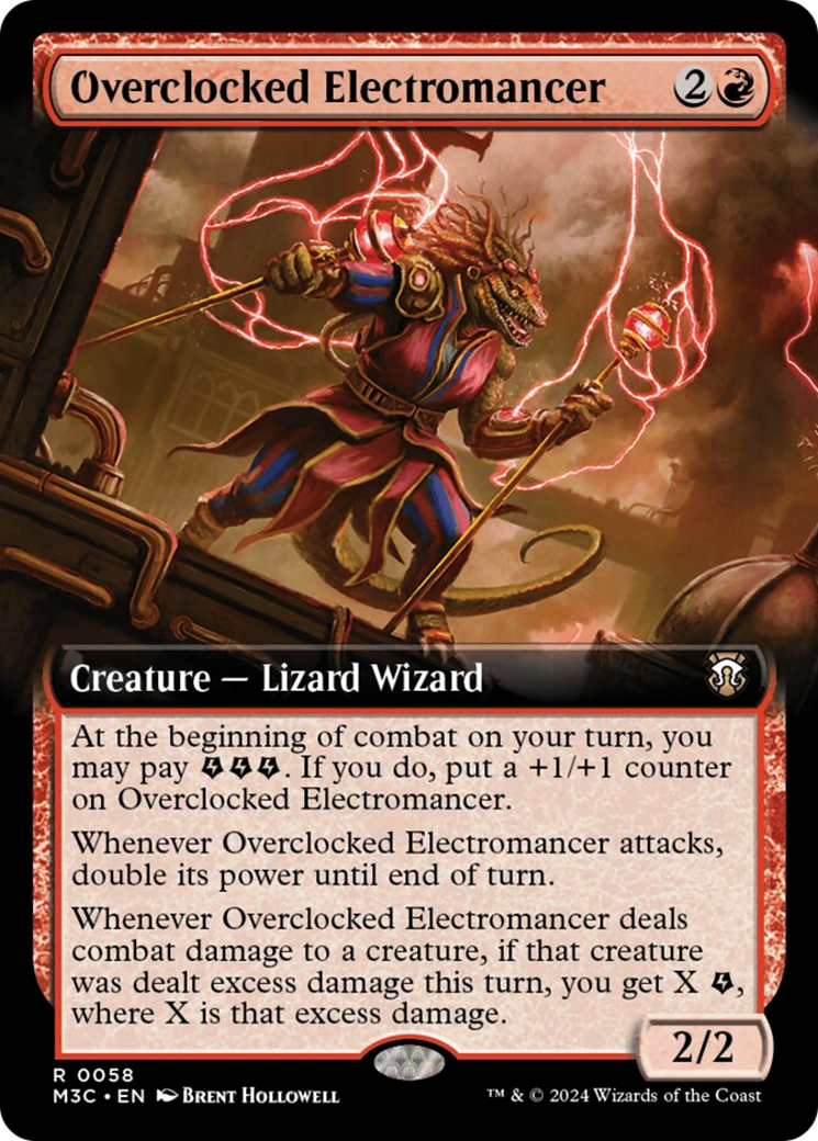 Overclocked Electromancer (Extended Art) (Ripple Foil) [Modern Horizons 3 Commander] | Good Games Modbury