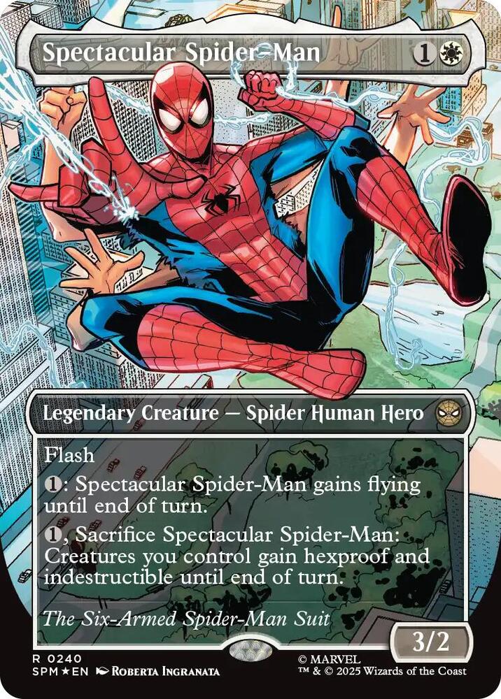 Spectacular Spider Man 0240 Borderless Textured Foil 240 (Marvel's Spider-Man)  - Borderless Textured Foil | Good Games Modbury