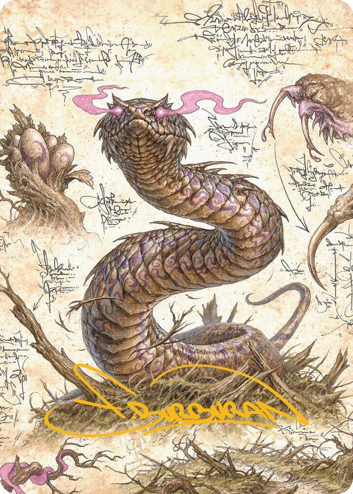 Rottenmouth Viper Art Card Gold Stamped Signature 36 (Art Series: Bloomburrow)  | Good Games Modbury