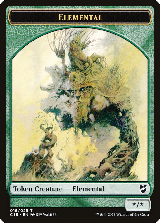 Cat Warrior // Elemental Double-Sided Token [Commander 2018 Tokens] | Good Games Modbury