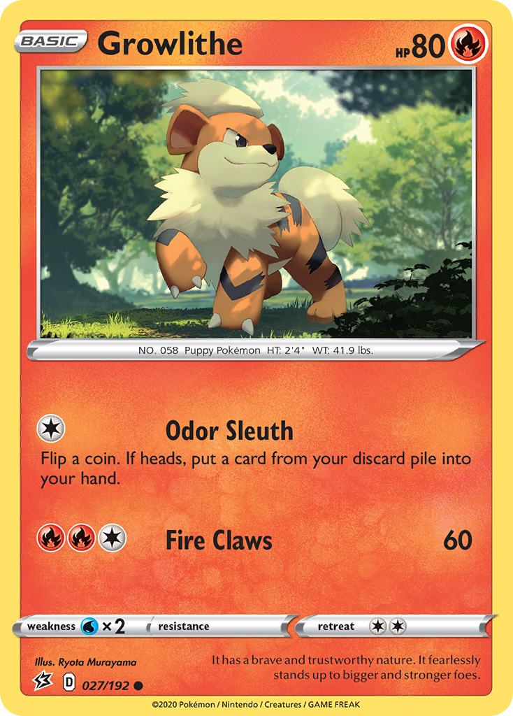 Growlithe (027/192) [Sword & Shield: Rebel Clash] | Good Games Modbury