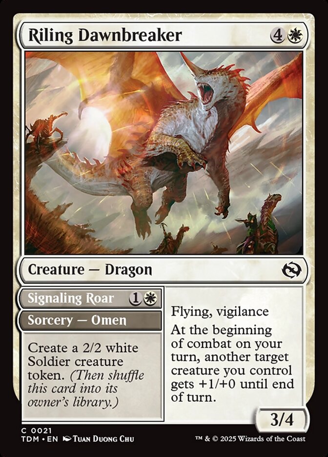 Riling Dawnbreaker // Signaling Roar 21/291 (Tarkir: Dragonstorm)  - Foil | Good Games Modbury