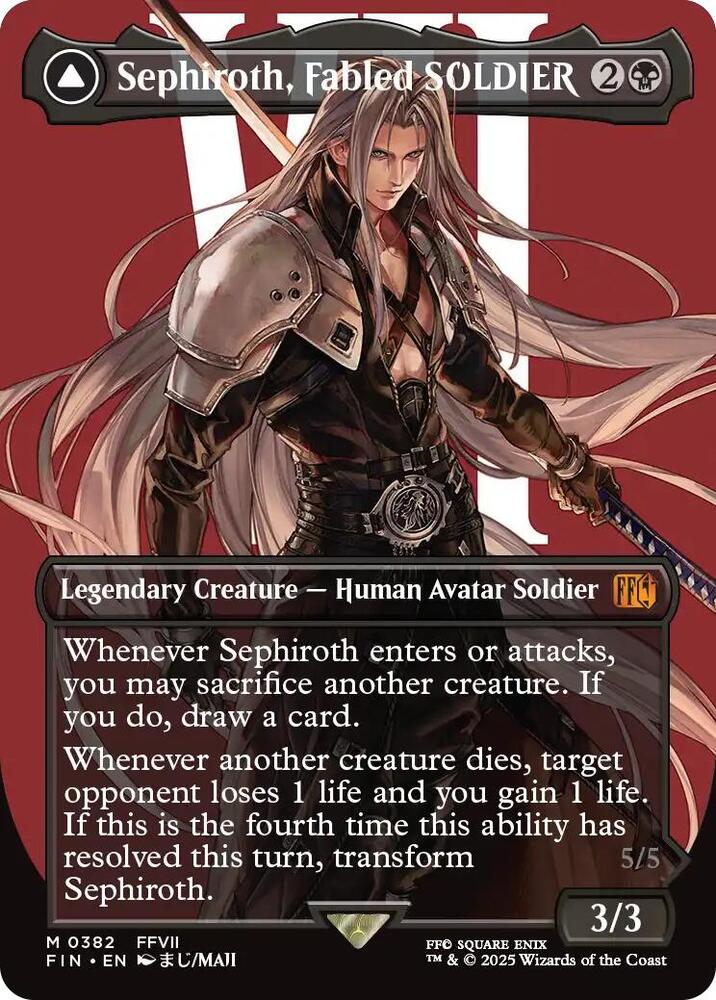 Sephiroth, Fabled SOLDIER // Sephiroth, One-Winged Angel 382/309 (FINAL FANTASY)  - Borderless Foil | Good Games Modbury