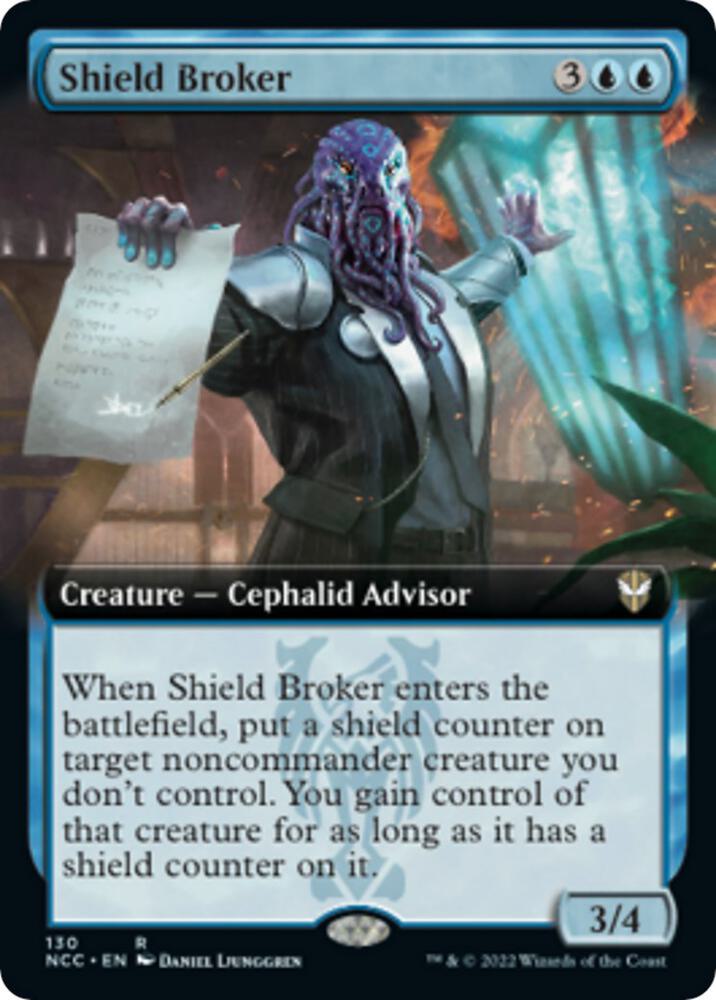 Shield Broker Extended Art 130 (Commander: Streets of New Capenna)  | Good Games Modbury