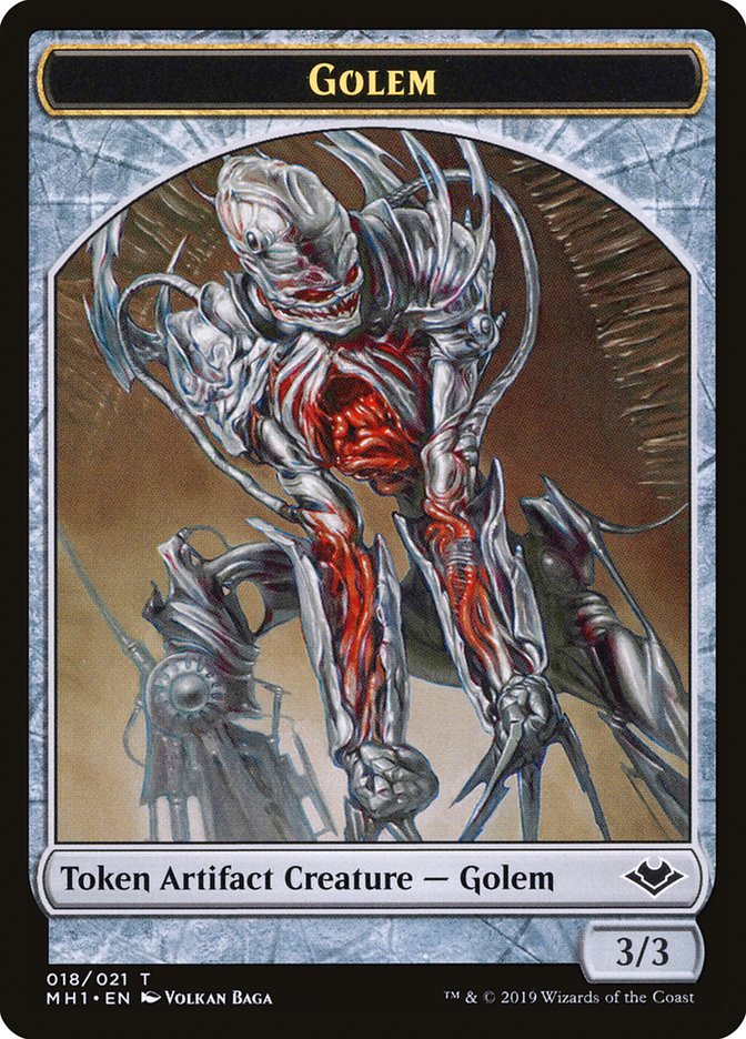 Spirit // Golem Double-Sided Token [Modern Horizons Tokens] | Good Games Modbury