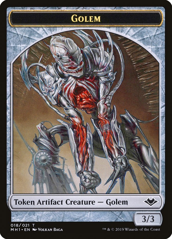 Soldier (004) // Golem (018) Double-Sided Token [Modern Horizons Tokens] | Good Games Modbury