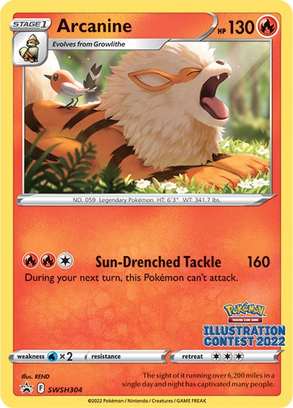 Arcanine (SWSH304) (Illustration Contest 2022) [Sword & Shield: Black Star Promos] | Good Games Modbury