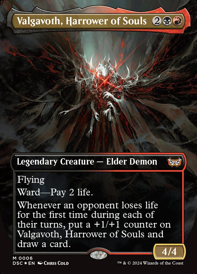 Valgavoth, Harrower of Souls 6 (Commander: Duskmourn: House of Horror)  - Borderless Foil | Good Games Modbury