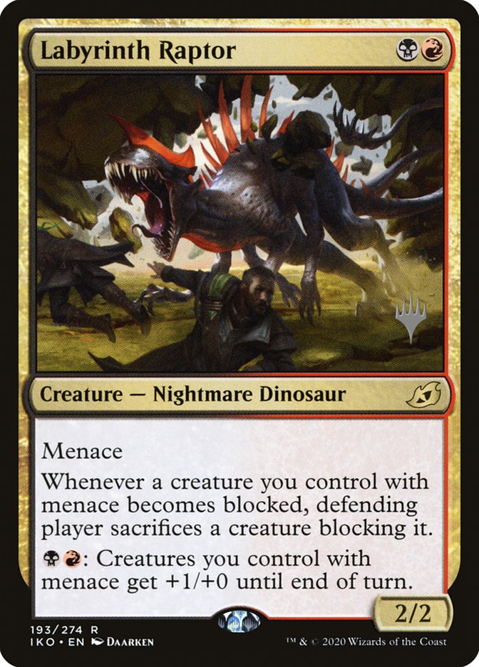 Labyrinth Raptor (Promo Pack) [Ikoria: Lair of Behemoths Promos] | Good Games Modbury