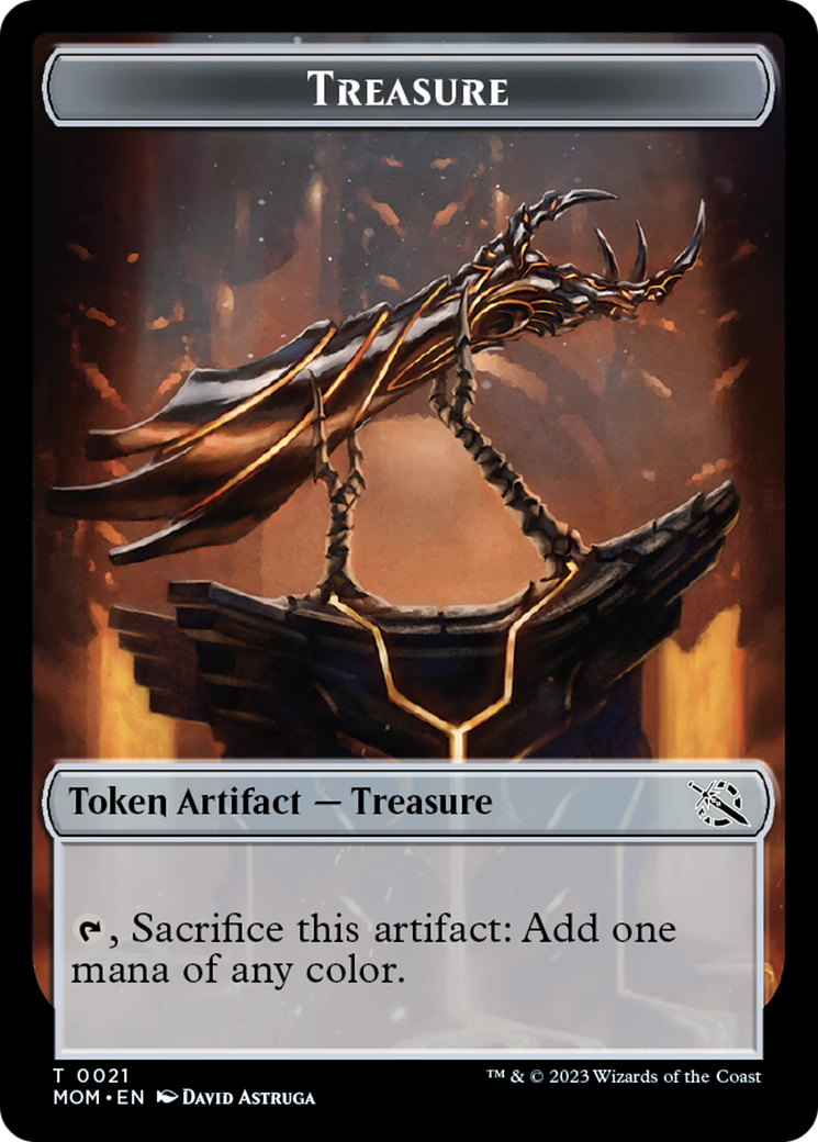 Treasure (21) // Phyrexian Saproling Double-Sided Token [March of the Machine Tokens] | Good Games Modbury