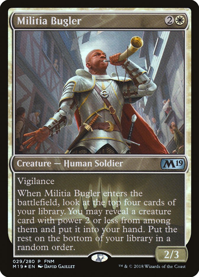 Militia Bugler (FNM) [Core Set 2019 Promos] | Good Games Modbury