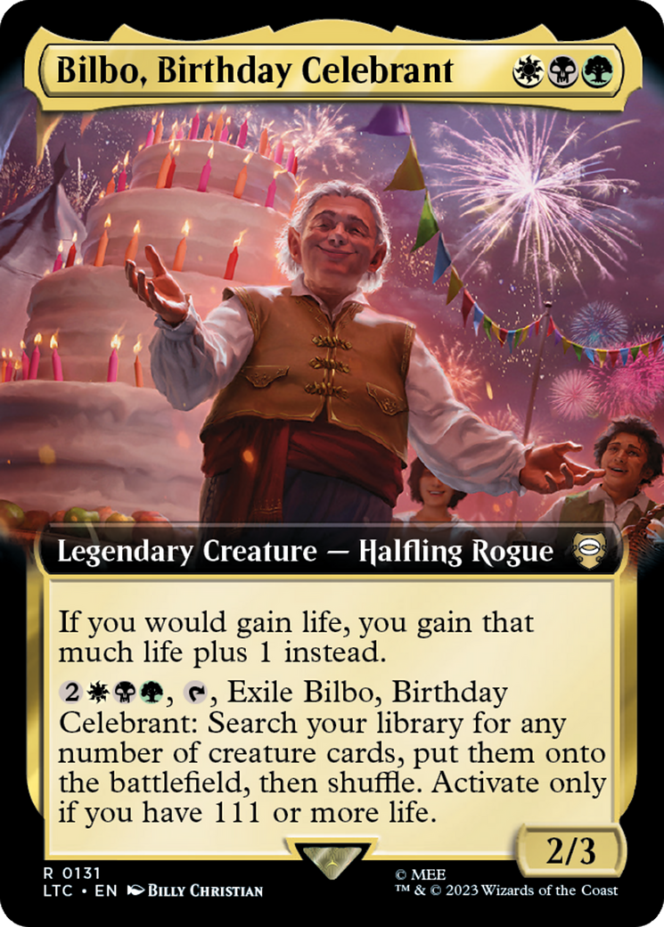 Bilbo, Birthday Celebrant (Extended Art) [The Lord of the Rings: Tales of Middle-Earth Commander] | Good Games Modbury