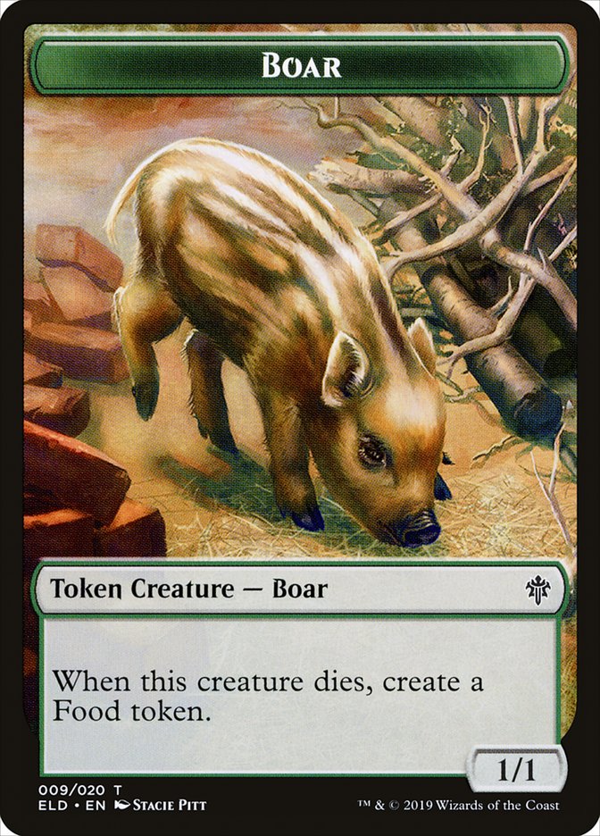 Boar Token [Throne of Eldraine Tokens] | Good Games Modbury