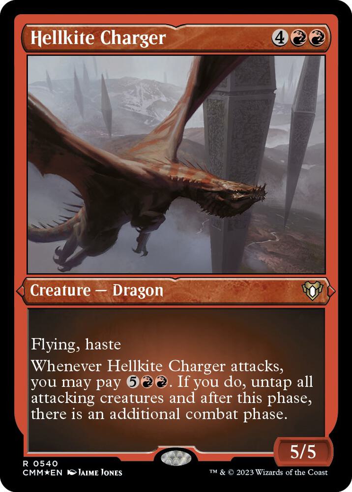 Hellkite Charger 540/451 (Commander Masters)  - Etched Foil | Good Games Modbury