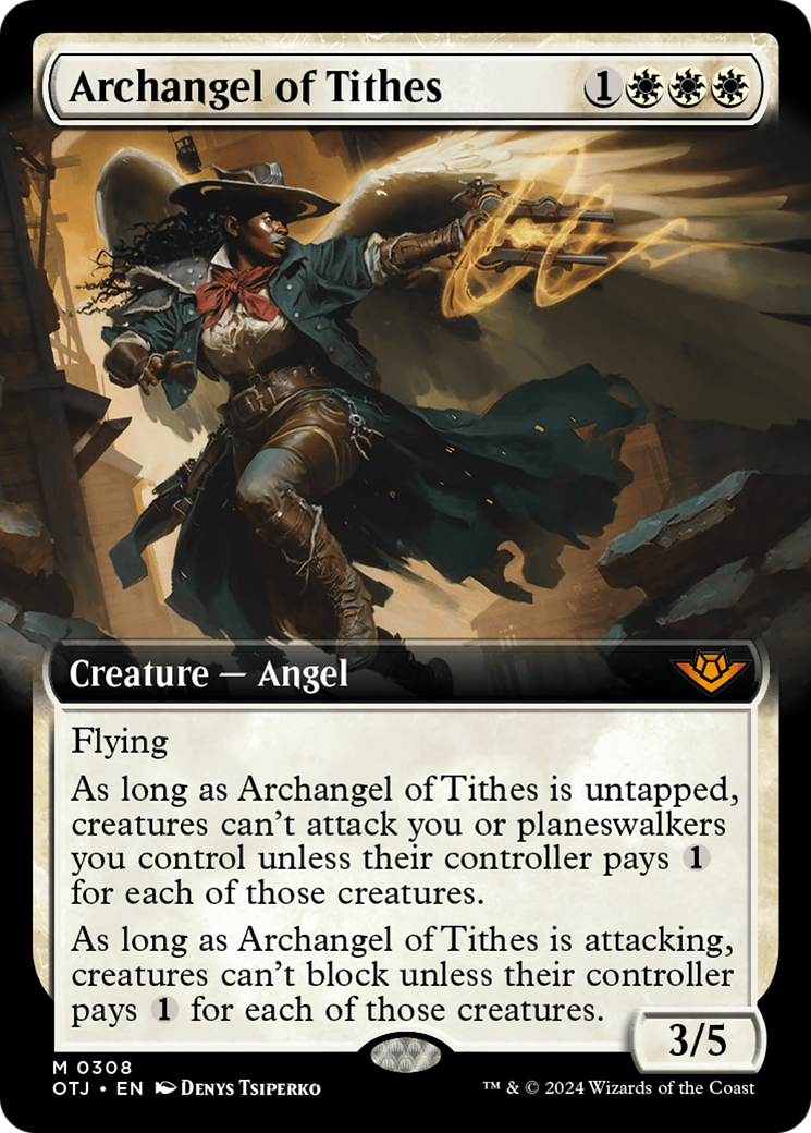 Archangel of Tithes (Extended Art) [Outlaws of Thunder Junction] | Good Games Modbury