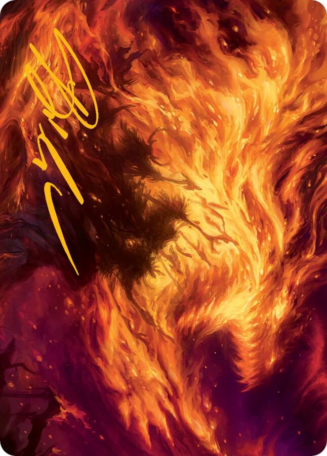 Stoke the Flames Art Card Gold Stamped Signature 38 (Art Series: March of the Machine)  | Good Games Modbury