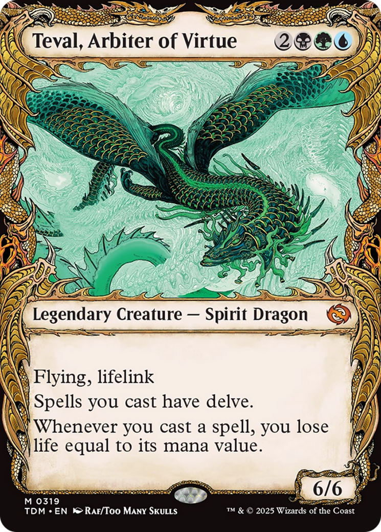 Teval, Arbiter of Virtue (Showcase) [Tarkir: Dragonstorm] | Good Games Modbury