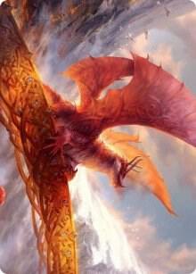 Goldspan Dragon Art Card 35 (Art Series: Kaldheim)  | Good Games Modbury