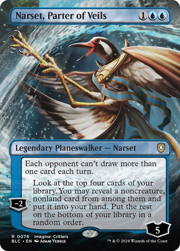 Narset, Perter of Veils (Borderless) [Bloomburrow Commander] | Good Games Modbury