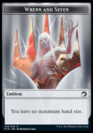 Clue // Wrenn and Seven Emblem Double-Sided Token [Innistrad: Midnight Hunt Tokens] | Good Games Modbury