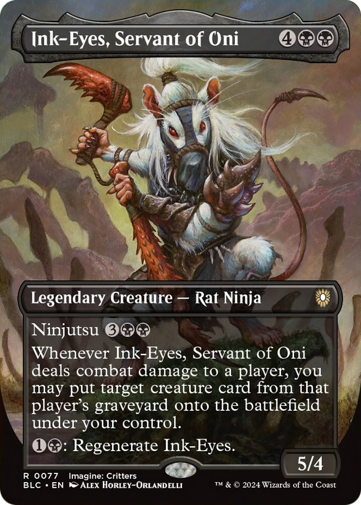 Ink-Eyes, Servant of Oni (Borderless) [Bloomburrow Commander] | Good Games Modbury