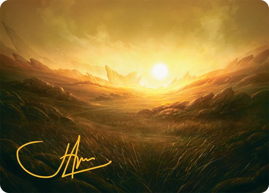 Plains Art Card 31 54 Gold Stamped Signature 31 (Art Series: Tarkir: Dragonstorm)  | Good Games Modbury
