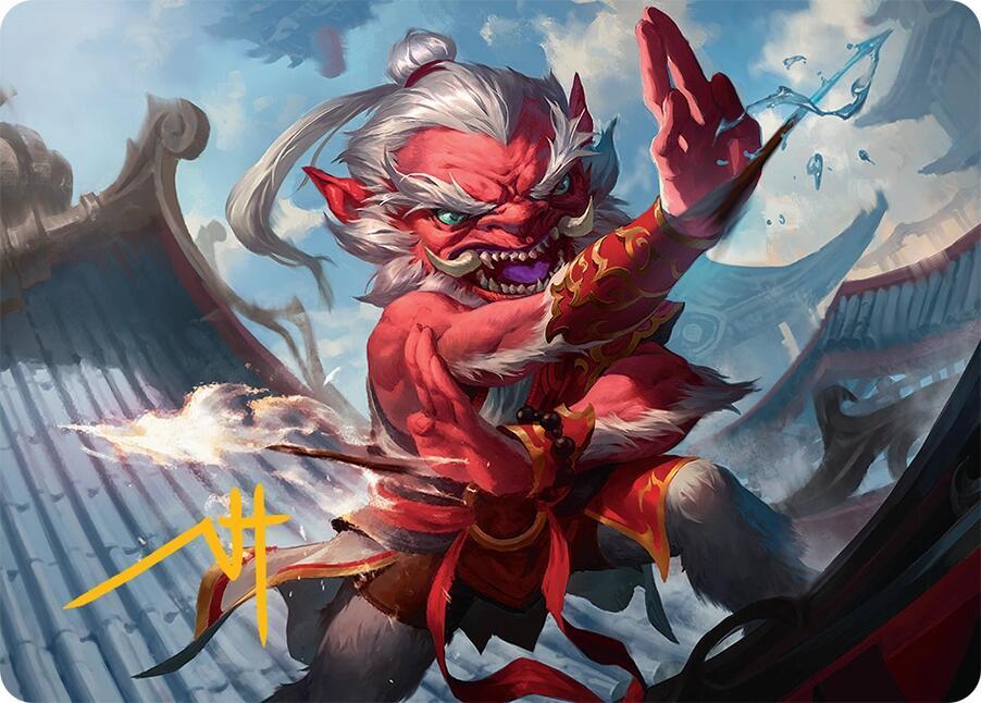 Devoted Duelist Art Card 15 54 Gold Stamped Signature 15 (Art Series: Tarkir: Dragonstorm)  | Good Games Modbury