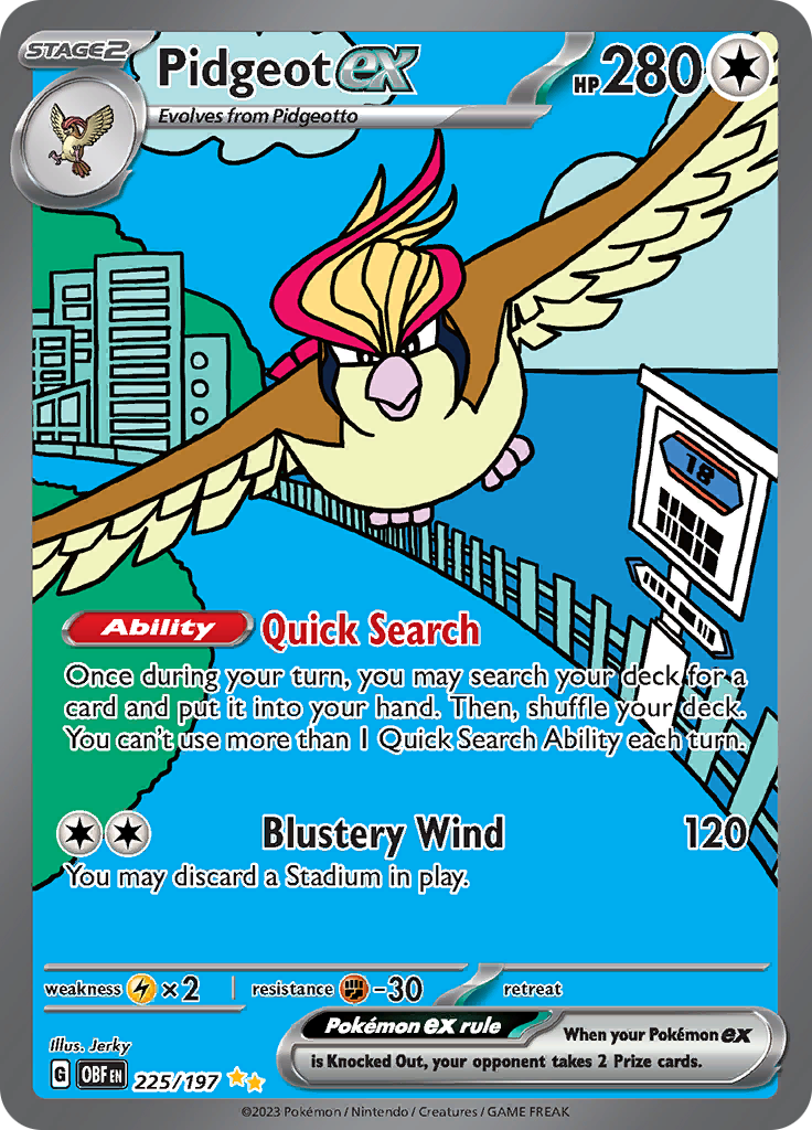 Pidgeot ex (225/197) [Scarlet & Violet: Obsidian Flames] | Good Games Modbury